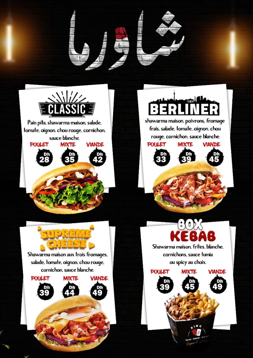 Menu Maarif King Tacos